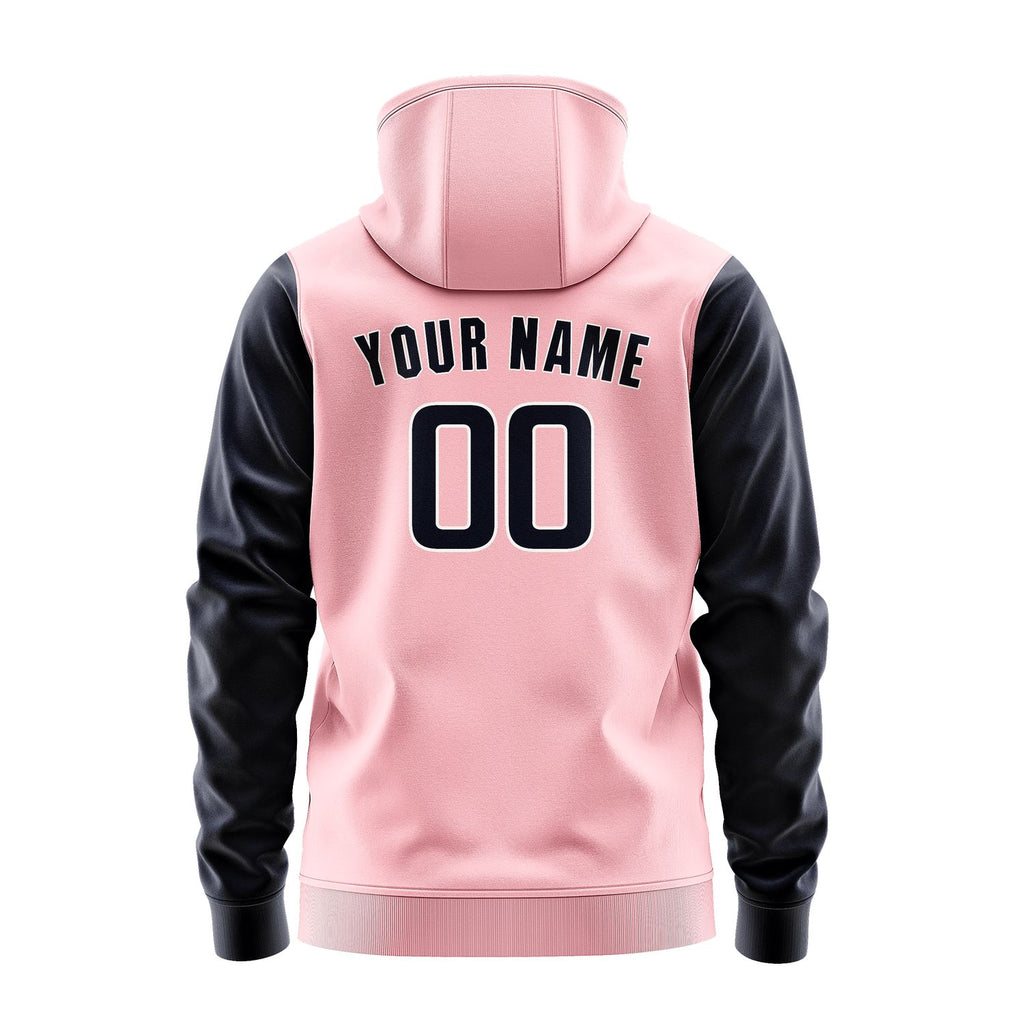 Custom Light Pink Navy Hoodie 2121111121B31811
