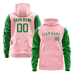 Custom Light Pink Emerald Green Hoodie 2121242421B31824