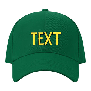 Custom Dark Green Light Coral Red Hat 22B21726