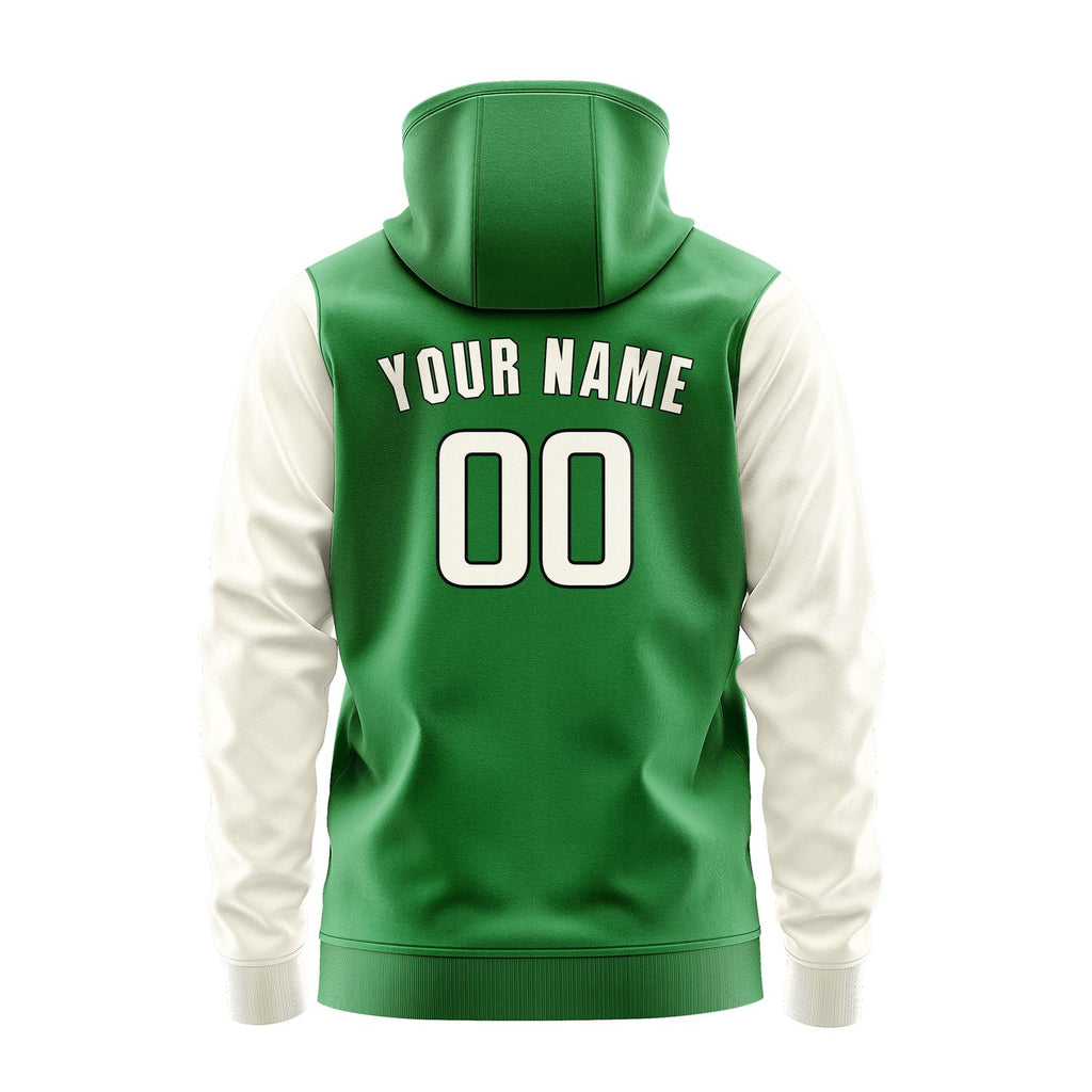 Custom Emerald Green Cream Hoodie 2424030324B31703