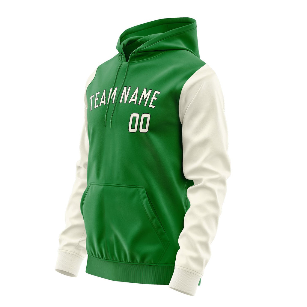Custom Emerald Green Cream Hoodie 2424030324B31703