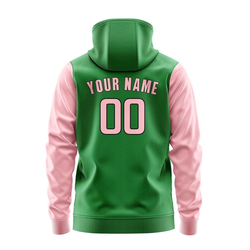 Custom Emerald Green Light Pink Hoodie 2424212124B31721