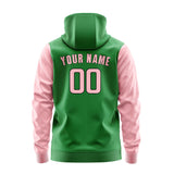 Custom Emerald Green Light Pink Hoodie 2424212124B31721