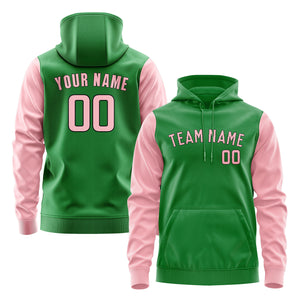 Custom Emerald Green Light Pink Hoodie 2424212124B31721