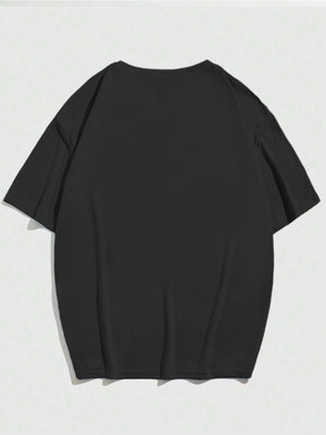 Red T Shirt Women Detailed Gray Elephant Face On Classic Black Tshirt, Cotton Shirts For Women, Funny Shirts For Women