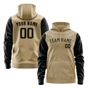 Custom Light Khaki Black Hoodie 2525171725B31717