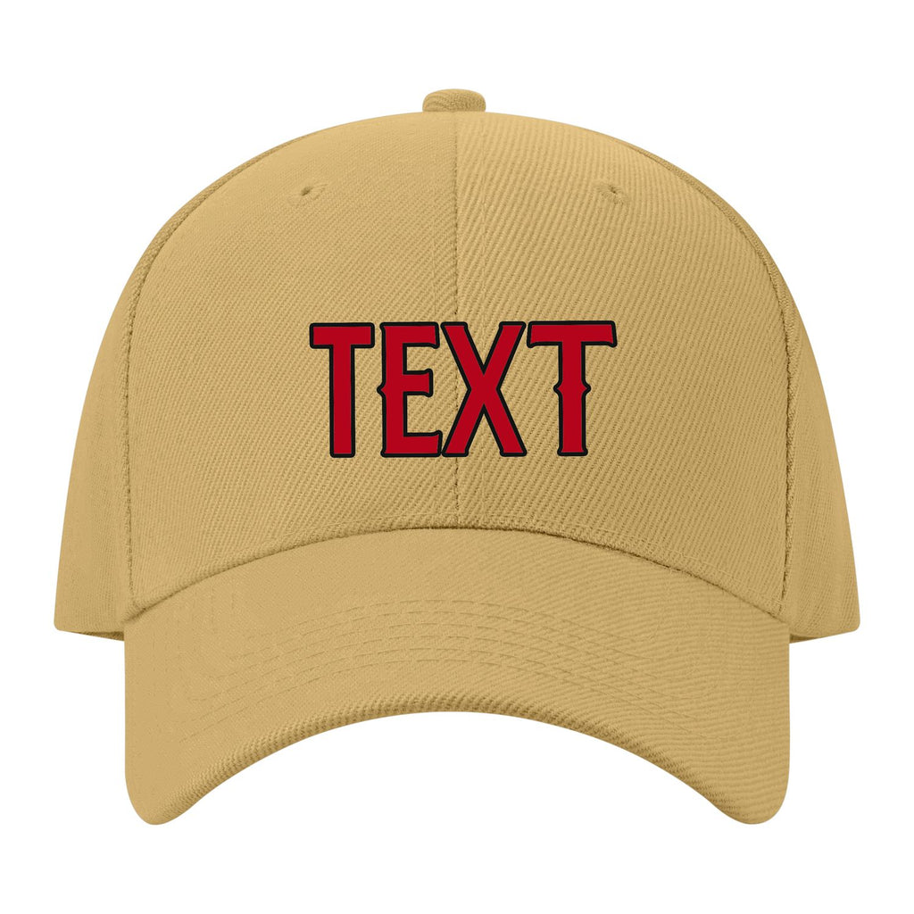 Custom Goldenrod Crimson Red Hat 25B21714
