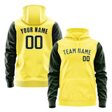 Custom Light Yellow Dark Green Hoodie