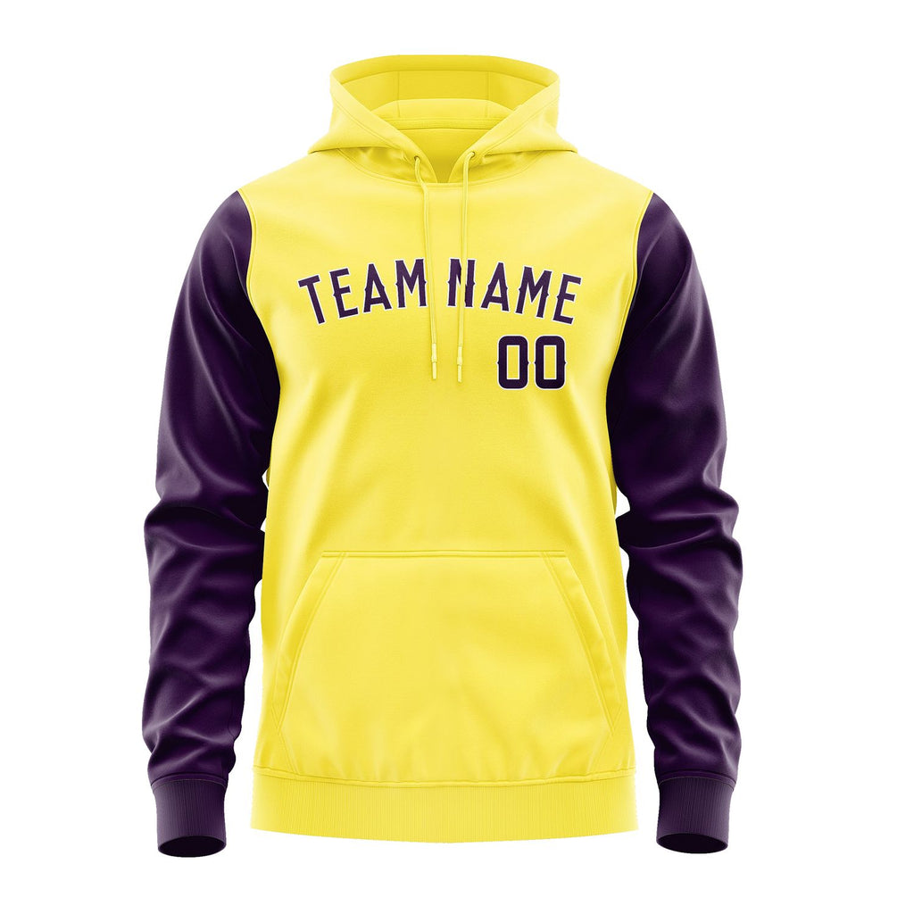 Custom Light Yellow Purple Hoodie 2626070726B31807