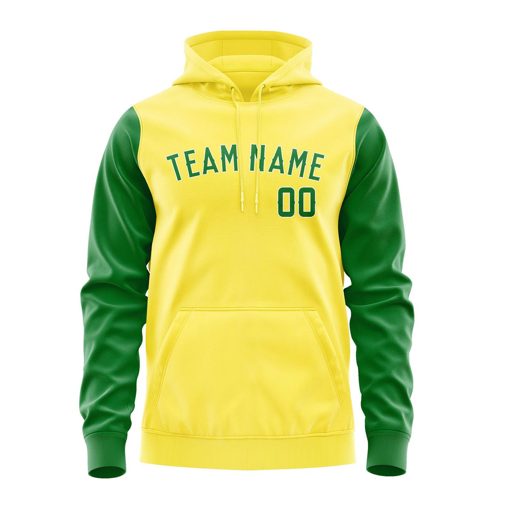 Custom Light Yellow Emerald Green Hoodie 2626242426B31824