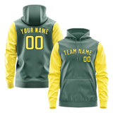 Custom Blue Green Light Yellow Hoodie