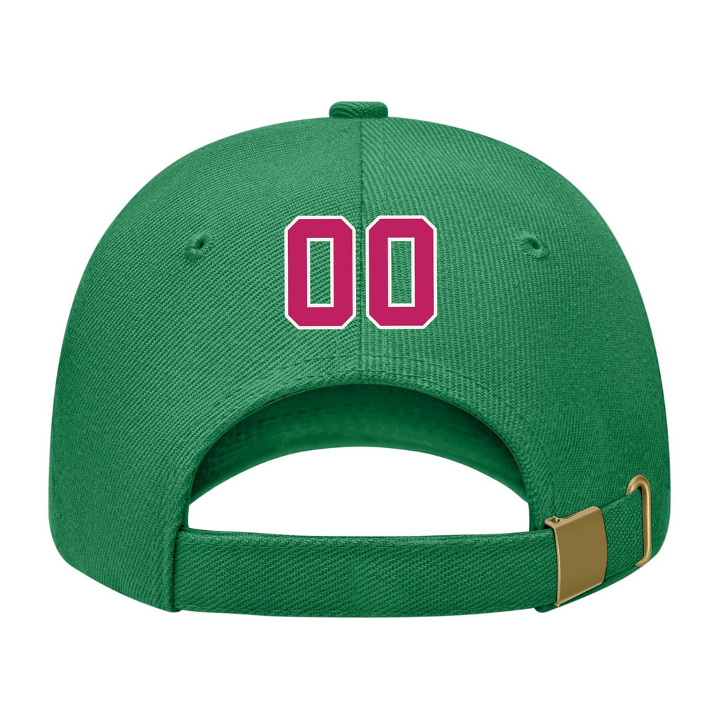 Custom Emerald Green Light Pink Hat 29B21813