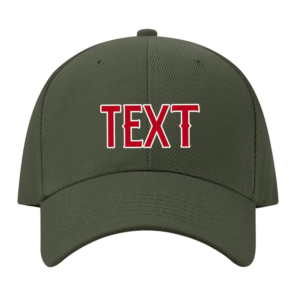 Custom Dark Green Crimson Red Hat 34B21814