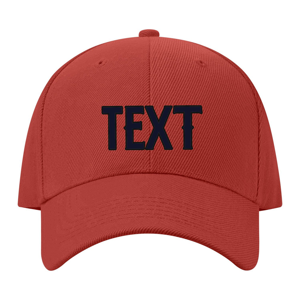 Custom Coral Red Pale Peach Hat 35B21711
