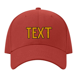 Custom Coral Red Sky Blue Hat 35B21719