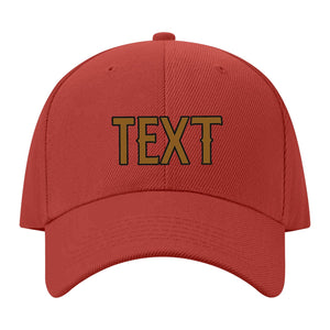Custom Coral Red Dark Green Hat 35B21722