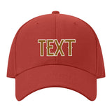 Custom Coral Red Dark Green Hat