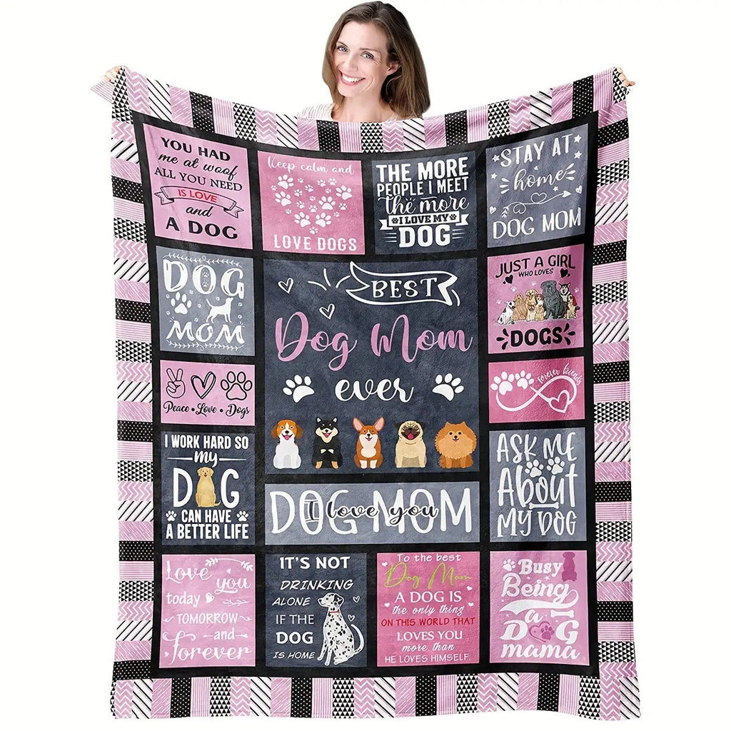 Blanket for Dog Mom Gifts - Best Dog Mom Ever,” From Mom Dad, Birthday Christmas Everyday Encouragement, Inspirational Motivational