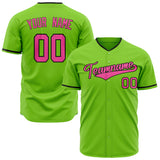 Custom Neon Green Baseball Jersey (With Pink Color)