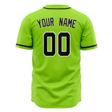 Custom Neon Green Baseball Jersey (With Black Color)