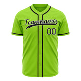 Custom Neon Green Baseball Jersey (With Black Color)