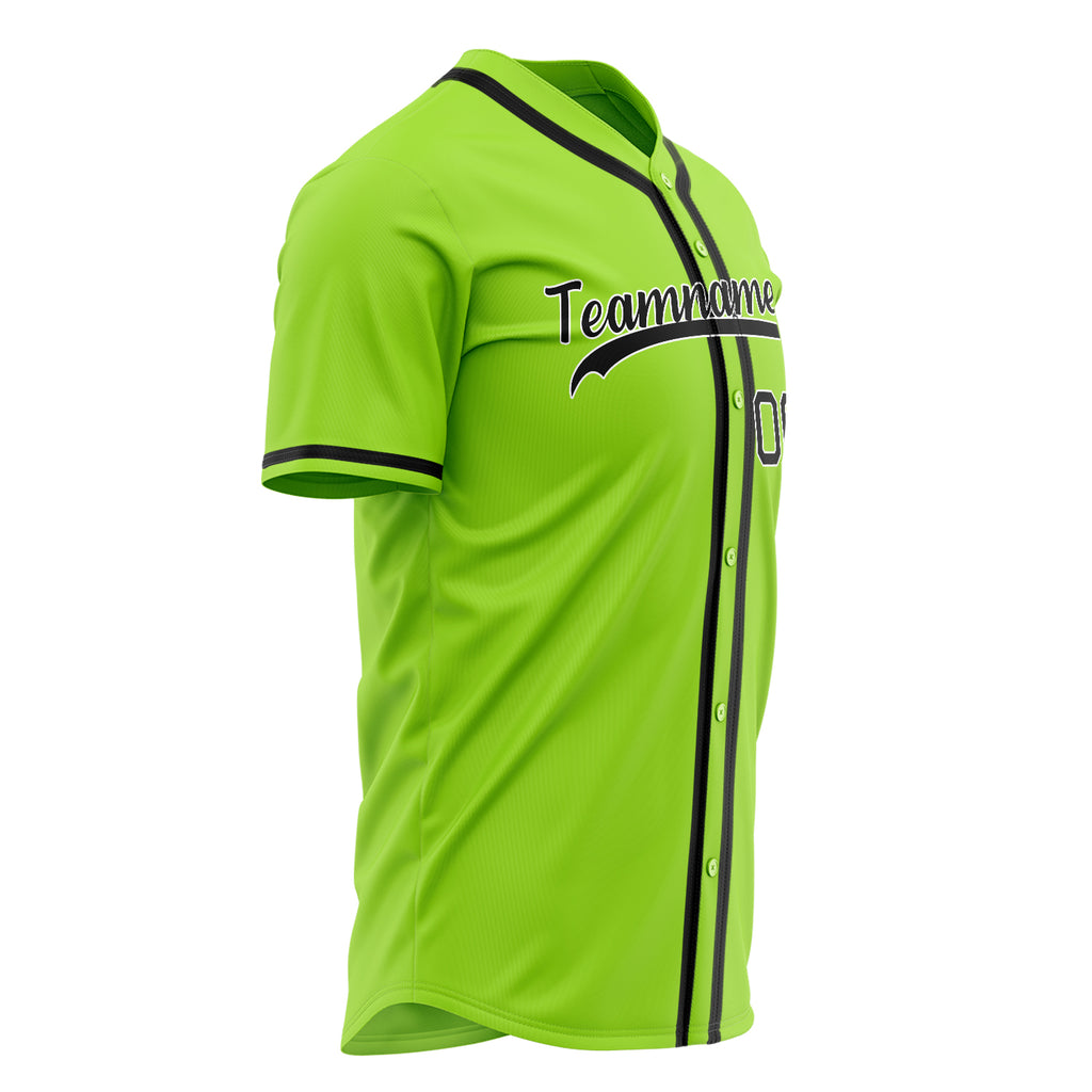 Custom Neon Green Baseball Jersey (With Black Color)
