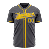 Custom Steel Gray Baseball Jersey (With Gold Color)