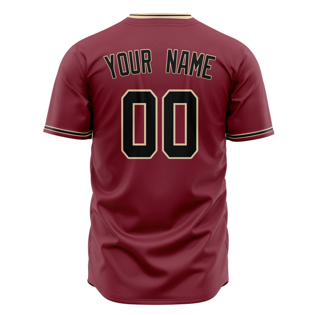 Custom Burgundy Baseball Jersey (With Black Color)
