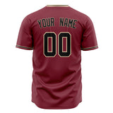 Custom Burgundy Baseball Jersey (With Black Color)