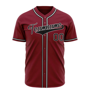Custom Burgundy Baseball Jersey (With Black Color)