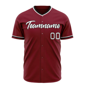 Custom Burgundy Baseball Jersey (With White Color)