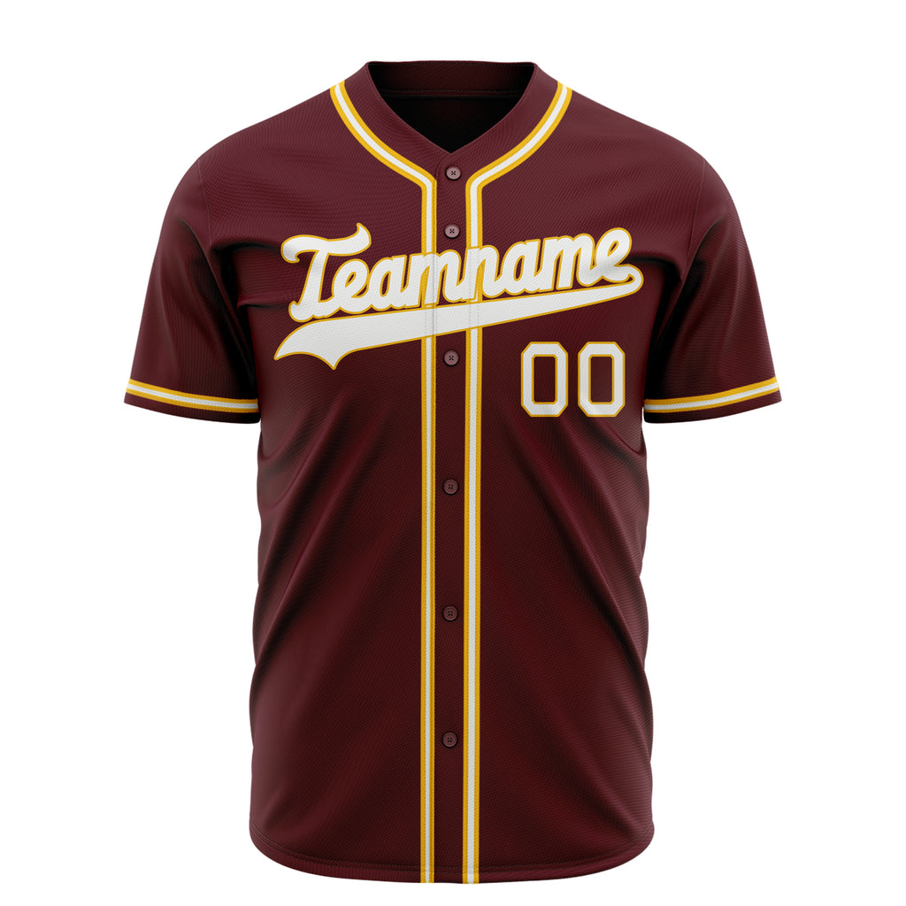 Custom Burgundy Baseball Jersey (With White Color)