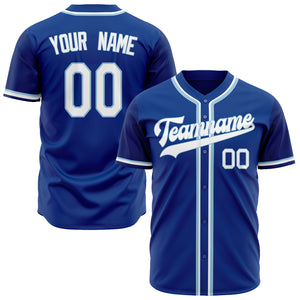 Custom Royal Baseball Jersey (With White Color)