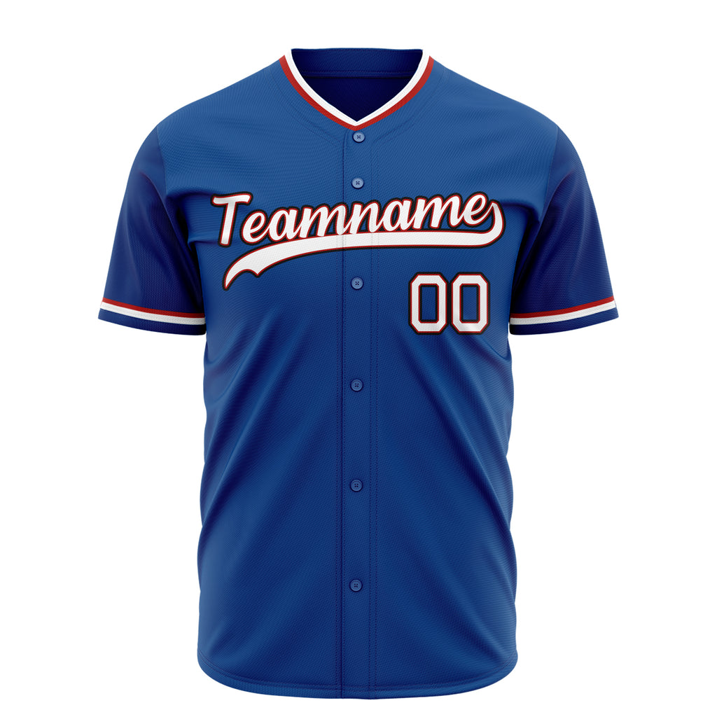 Custom Royal Baseball Jersey (With White Color)