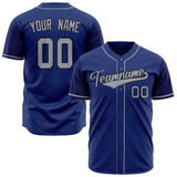 Custom Royal Baseball Jersey (With Gray Color)