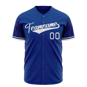 Custom Royal Baseball Jersey (With White Color)