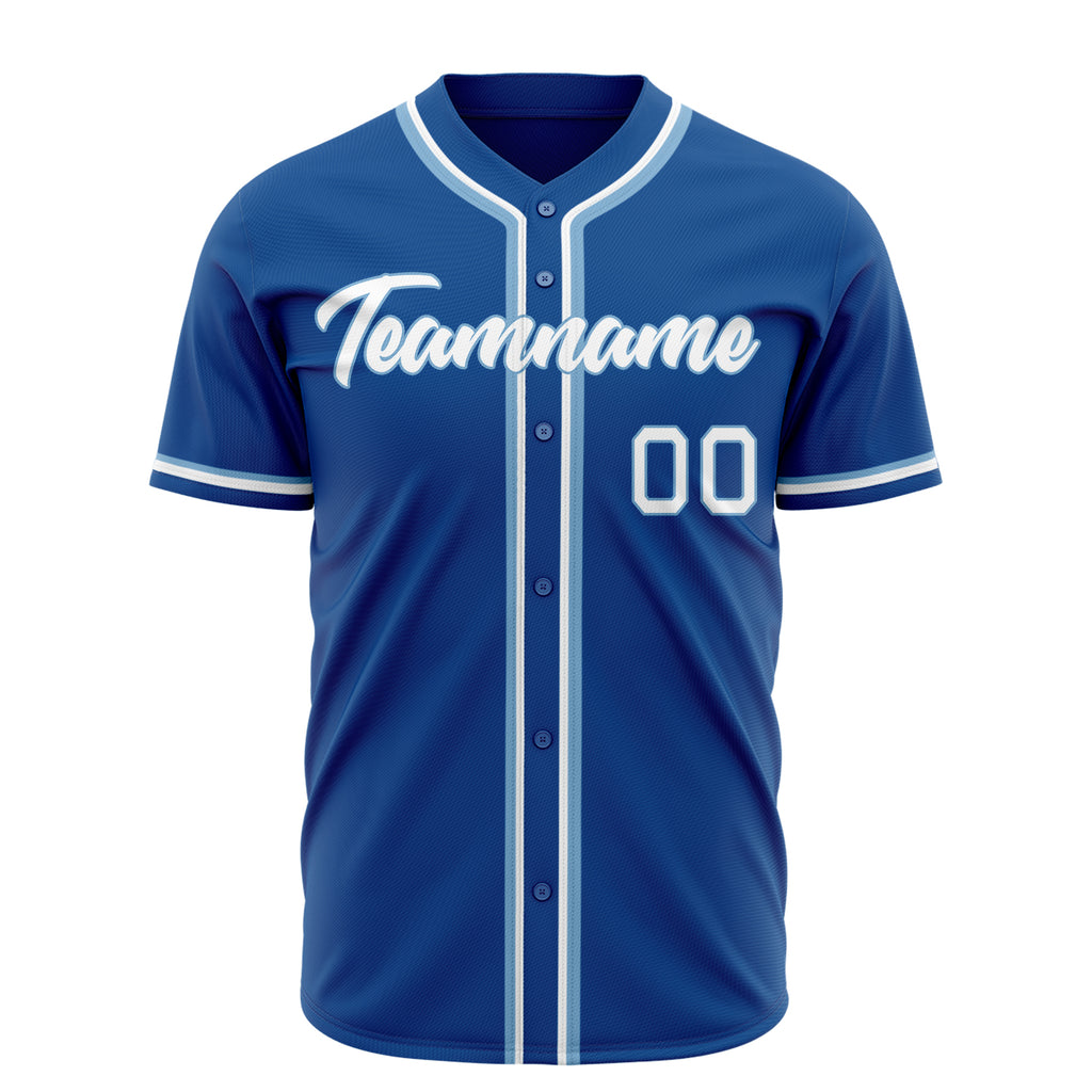 Custom Royal Baseball Jersey (With White Color)