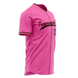 Custom Pink Baseball Jersey (With Black Color)