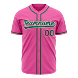 Custom Pink Baseball Jersey (With Kelly Green Color)