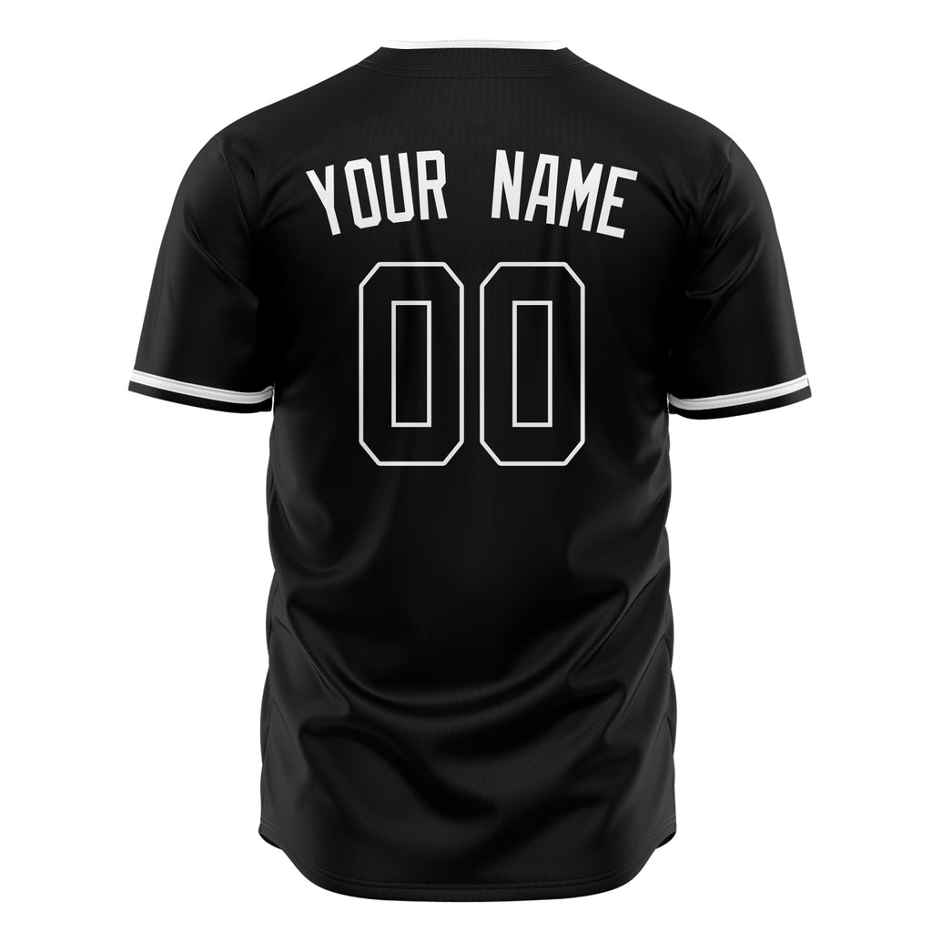 Custom Black Baseball Jersey (With White Color)