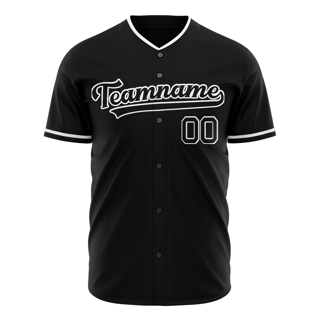 Custom Black Baseball Jersey (With White Color)