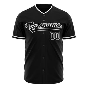 Custom Black Baseball Jersey (With White Color)