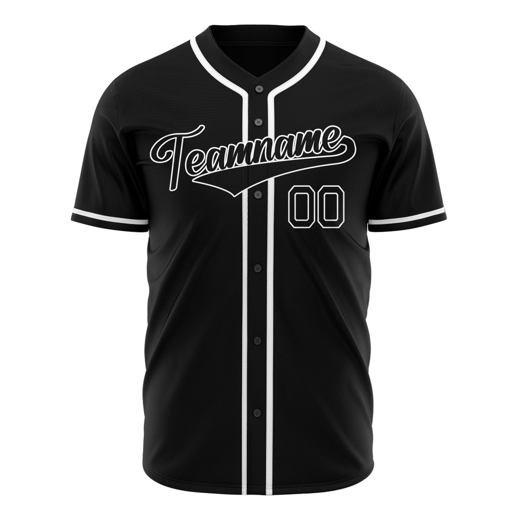 Custom Black Baseball Jersey (With White Color)