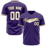 Custom Purple Baseball Jersey (With White Color)