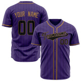 Custom Purple Baseball Jersey (With Black Black Pinstripe)