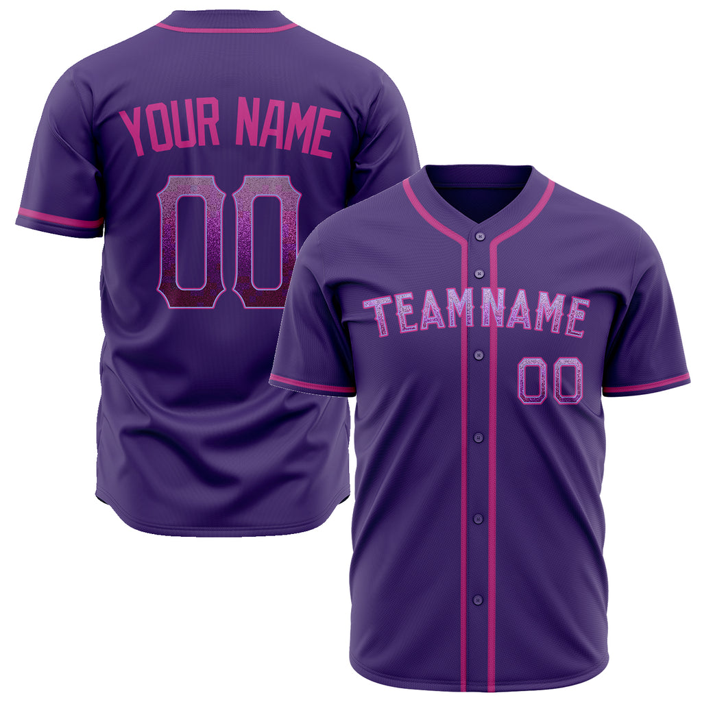 Custom Purple Baseball Jersey (With Pink Color)