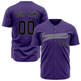 Custom Purple Baseball Jersey (With Black Color)