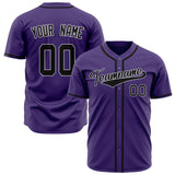 Custom Purple Baseball Jersey (With Black Color)
