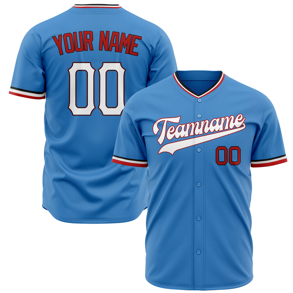 Custom Powder Blue Baseball Jersey (With White Color)