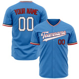 Custom Powder Blue Baseball Jersey (With White Color)